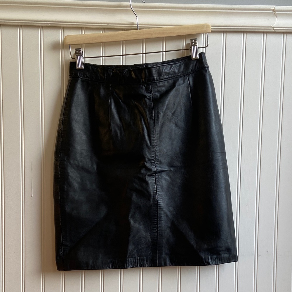 Black Leather Pencil Skirt